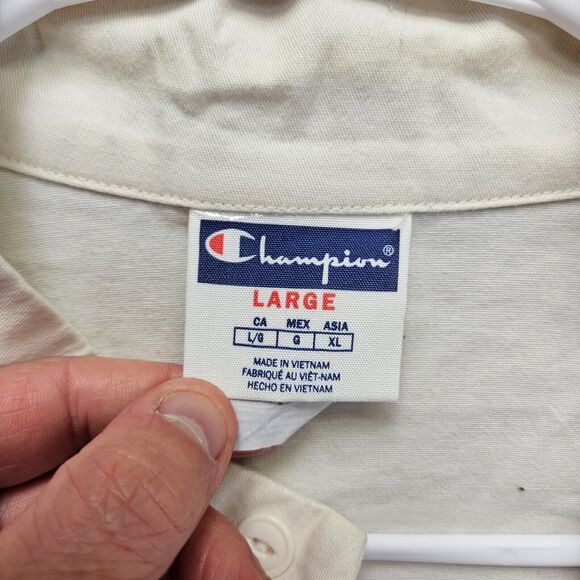 Champion X Urban Outfitters Exclusive Woven Rally Jacket Mens Size Large Cream - Picture 6 of 11